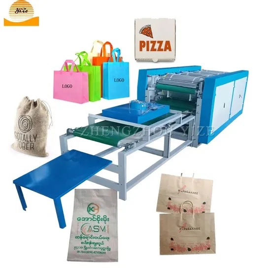 Machine d'impression de sac à provisions en plastique en Nylon de papier Kraft de riz Non tissé Flexo Machine d'impression de boîte à Pizza en carton ondulé